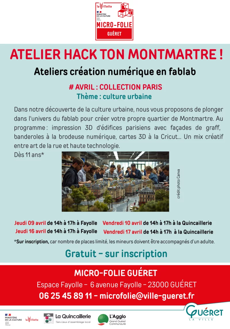 Hack ton Montmartre :  Ateliers création numérique en fablab