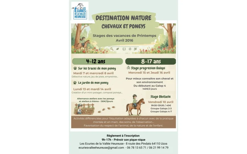 Stage équitation"Destination nature - Chevaux et poneys"