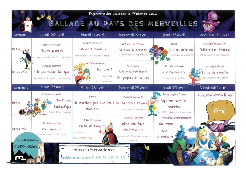 ACCUEIL DE LOISIRS DU BLEYMARD : VACANCES DE PRINTEMPS