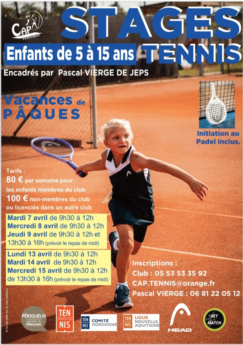 Stage tennis et initiation au padel inclus