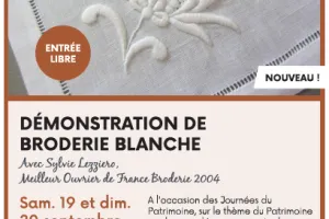 Démonstration de broderie blanche