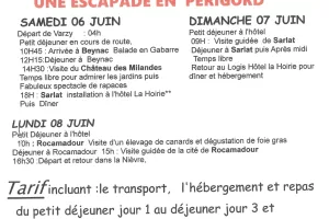 Le Comité des fêtes organise une escapade en Périgord