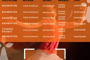 Animations badminton Mai - Juin