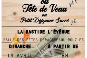 Déjeuner tripous / tête de veau / viennoiseries à La Bastide l'Evêque